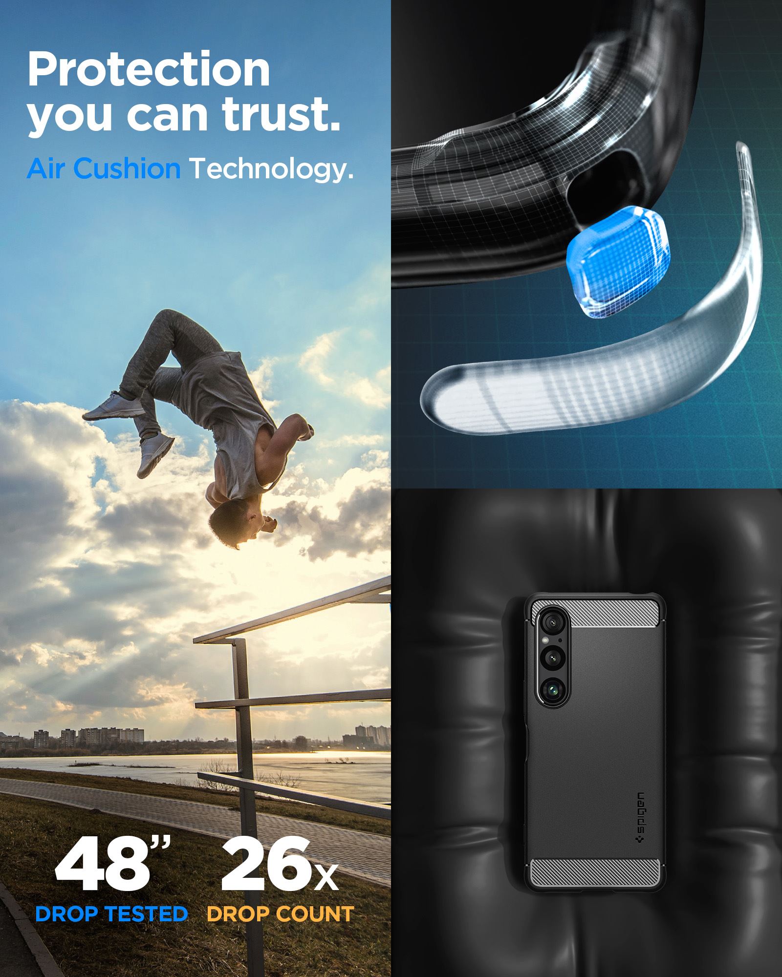 Spigen Rugged Armor, matte black - Sony Xperia 1 VI (7)