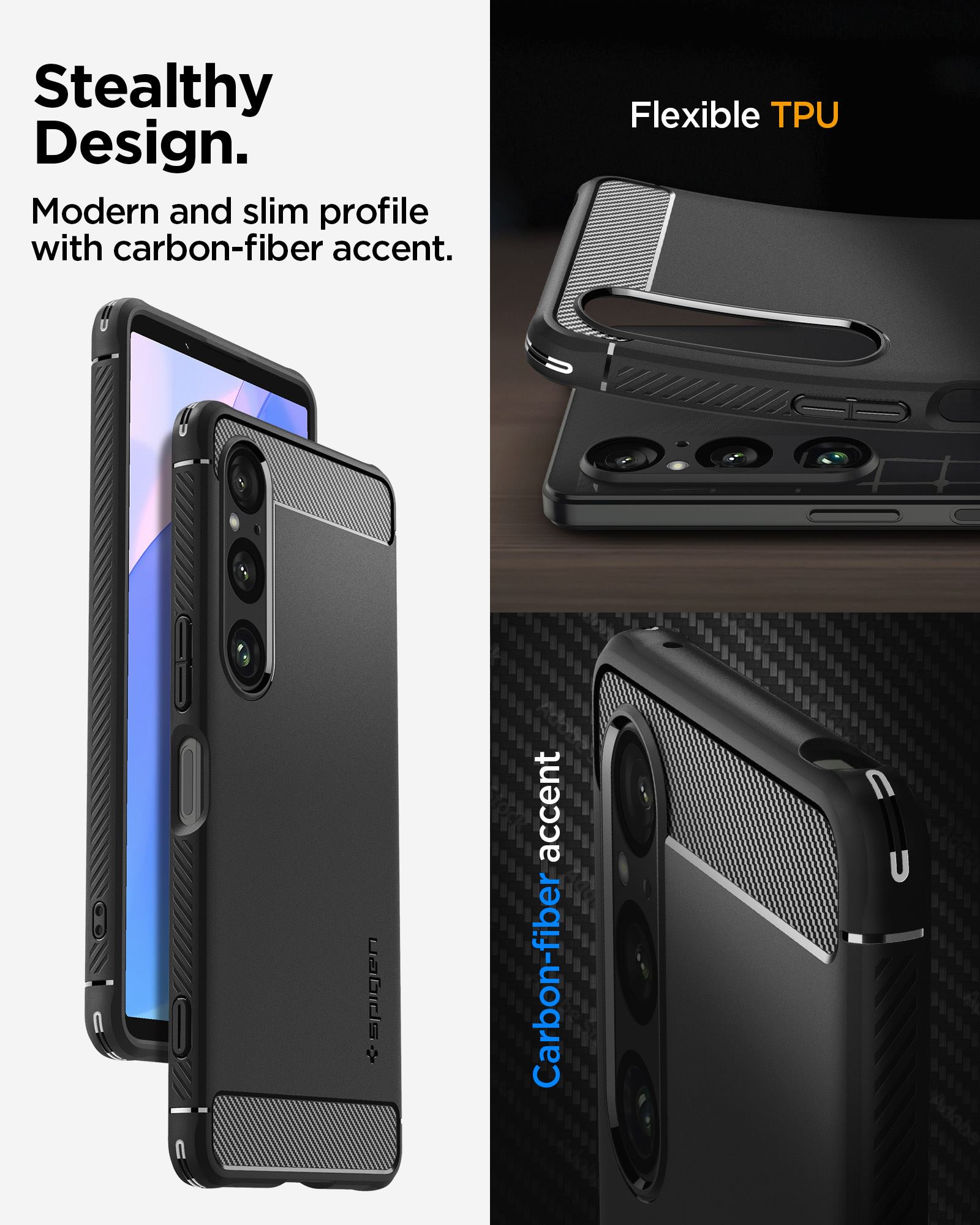 Spigen Rugged Armor, matte black - Sony Xperia 1 VI (8)