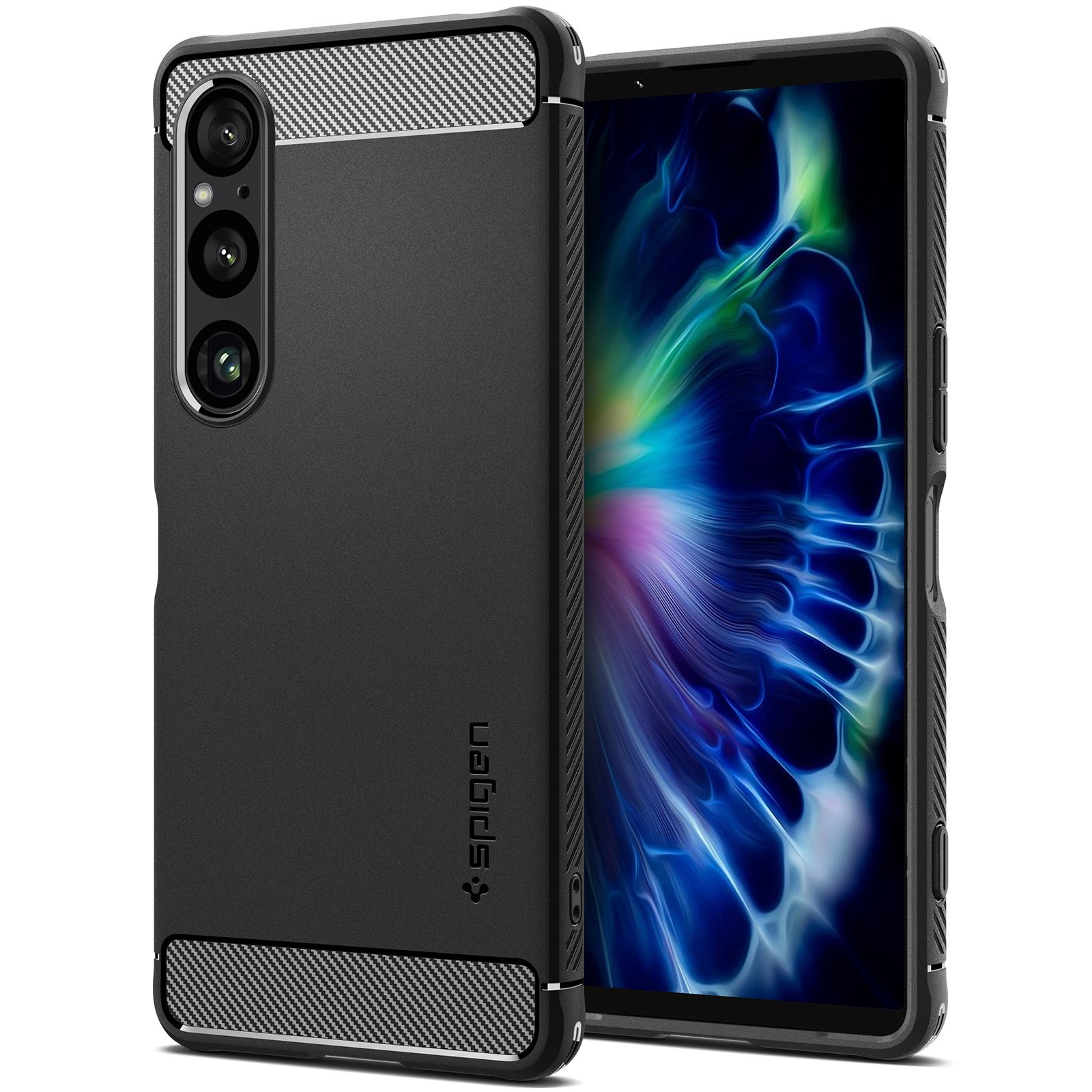 Spigen Rugged Armor, matte black - Sony Xperia 1 VI