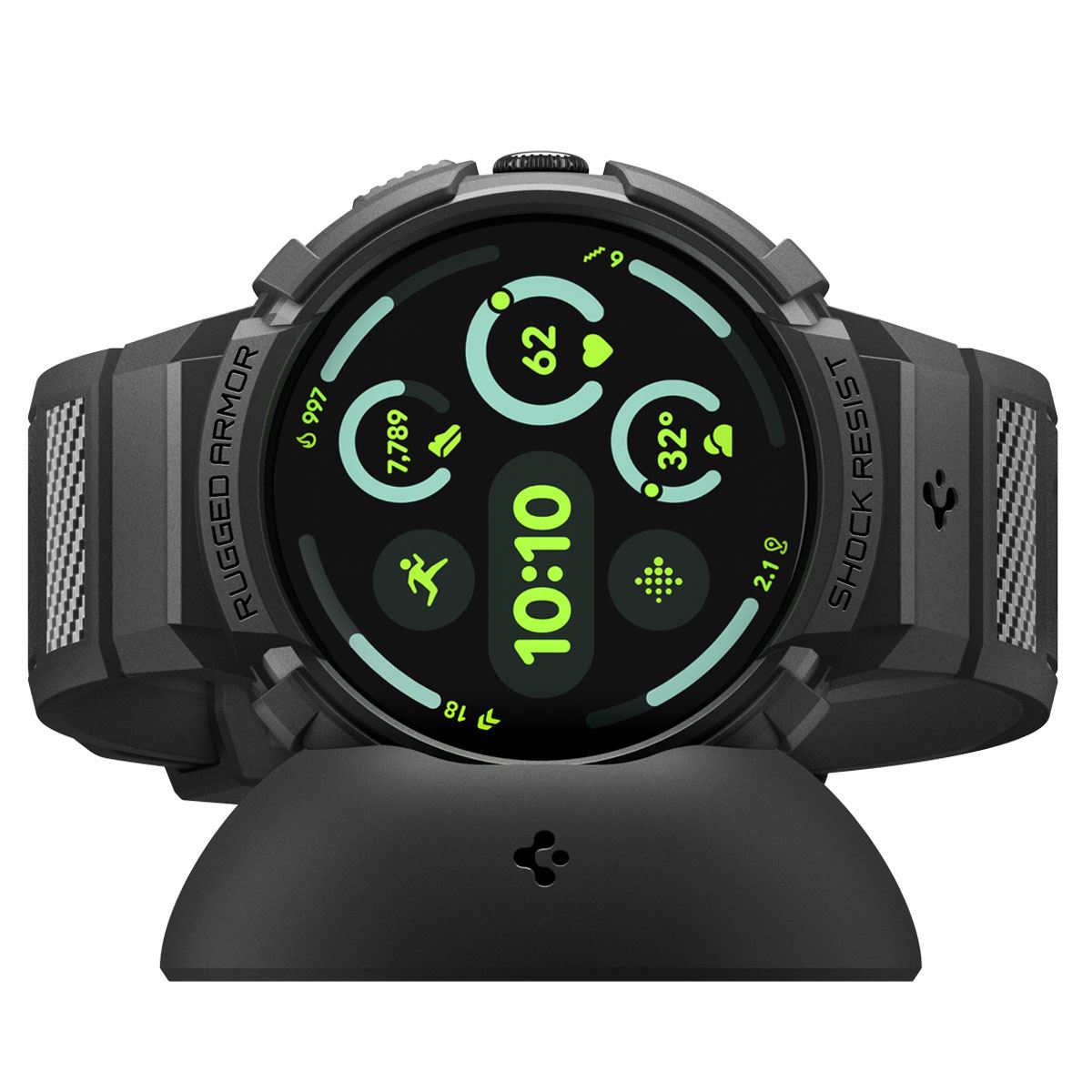 Spigen Rugged Armor, matte black - Google Pixel Watch 4 41mm (13)
