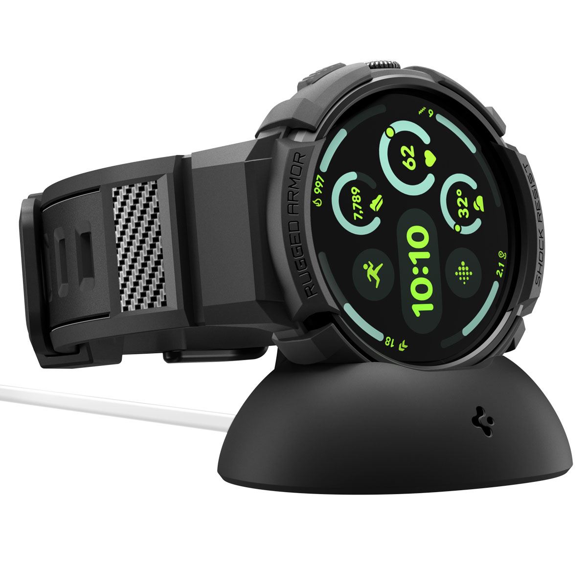 Spigen Rugged Armor, matte black - Google Pixel Watch 4 41mm (15)