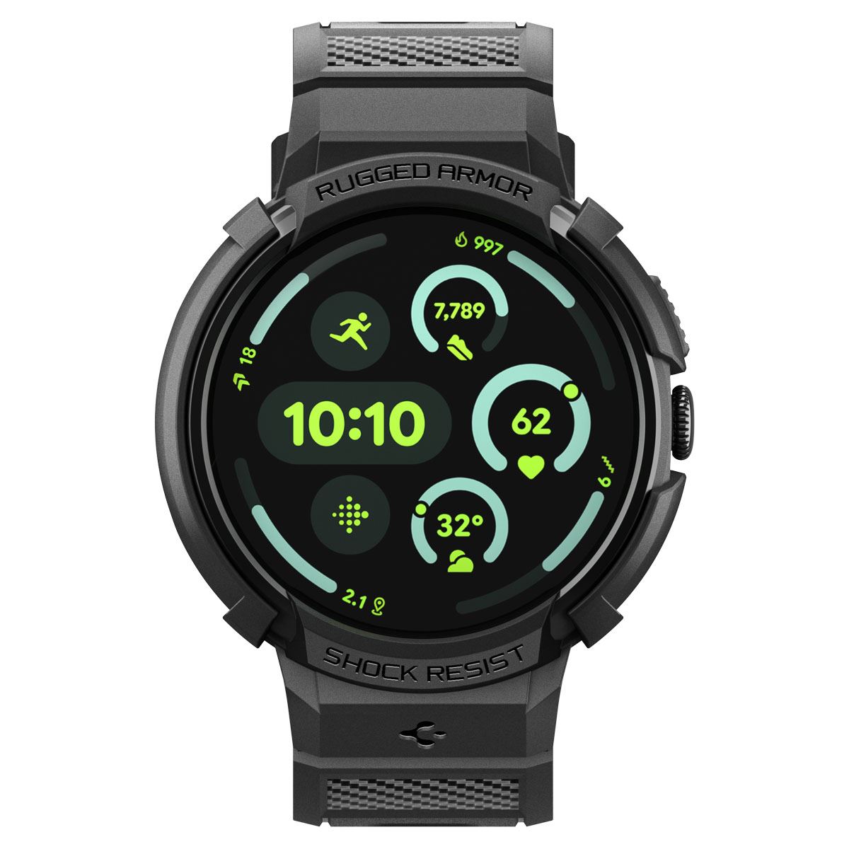 Spigen Rugged Armor, matte black - Google Pixel Watch 4 41mm (2)