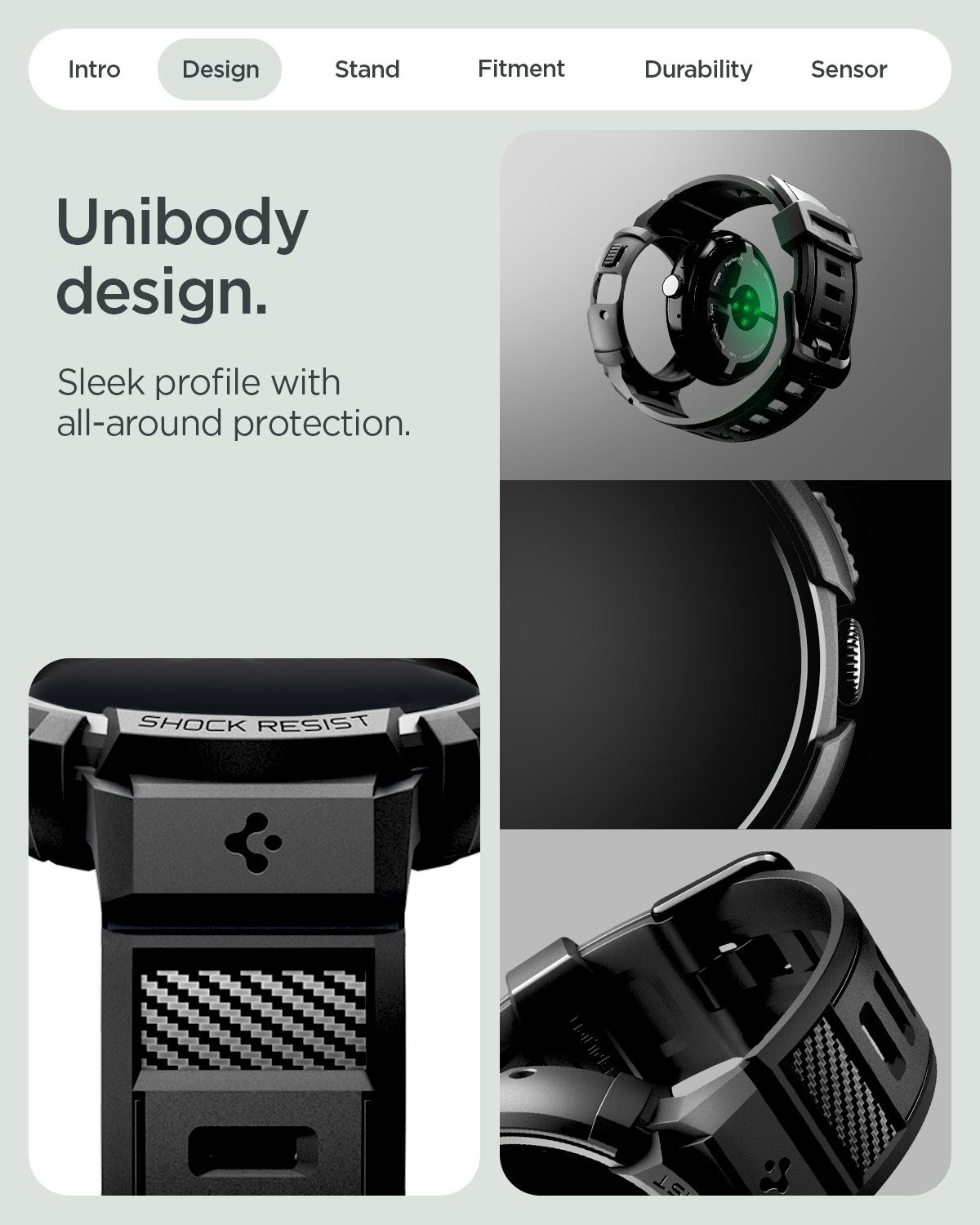Spigen Rugged Armor, matte black - Google Pixel Watch 4 41mm (21)