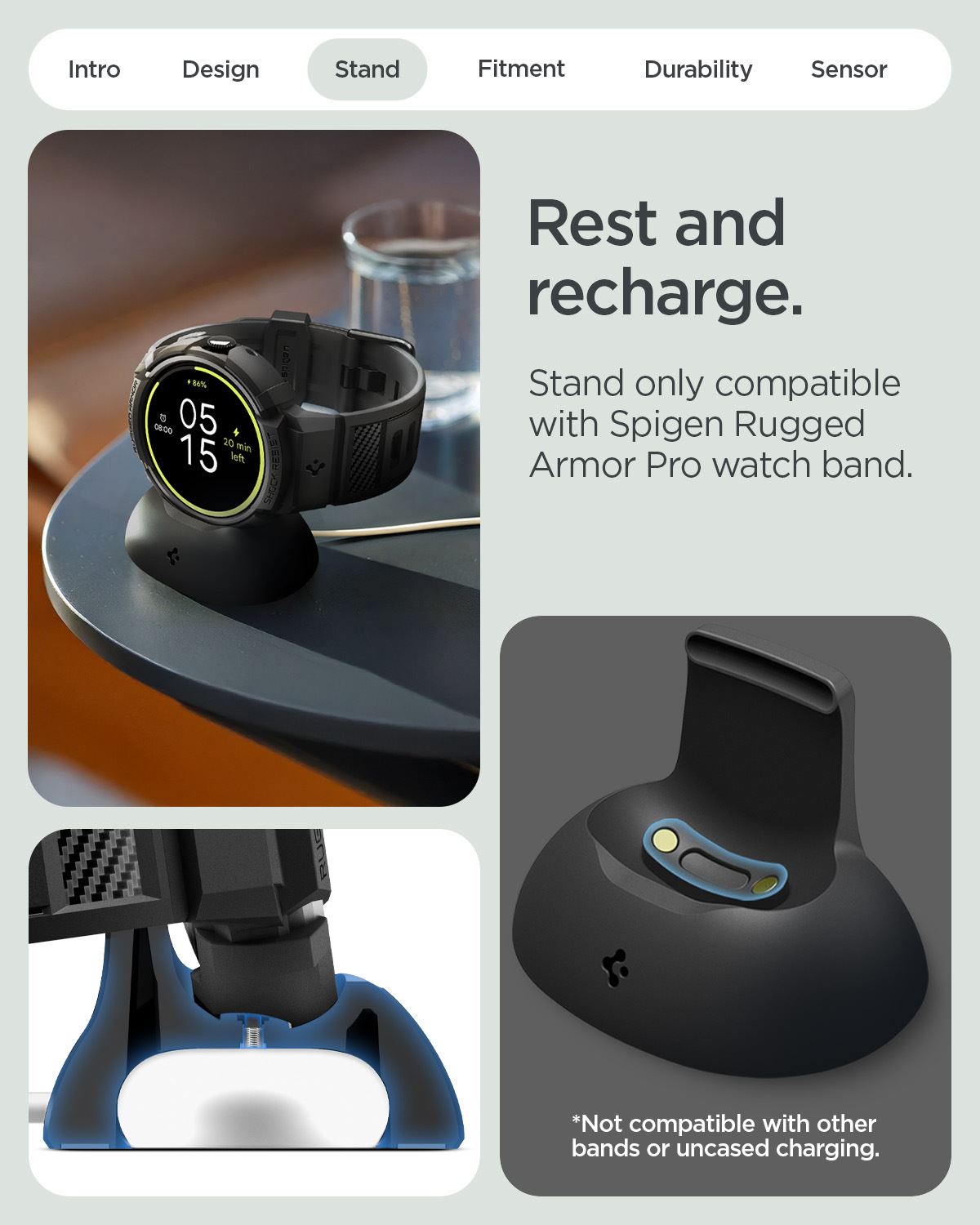 Spigen Rugged Armor, matte black - Google Pixel Watch 4 41mm (22)