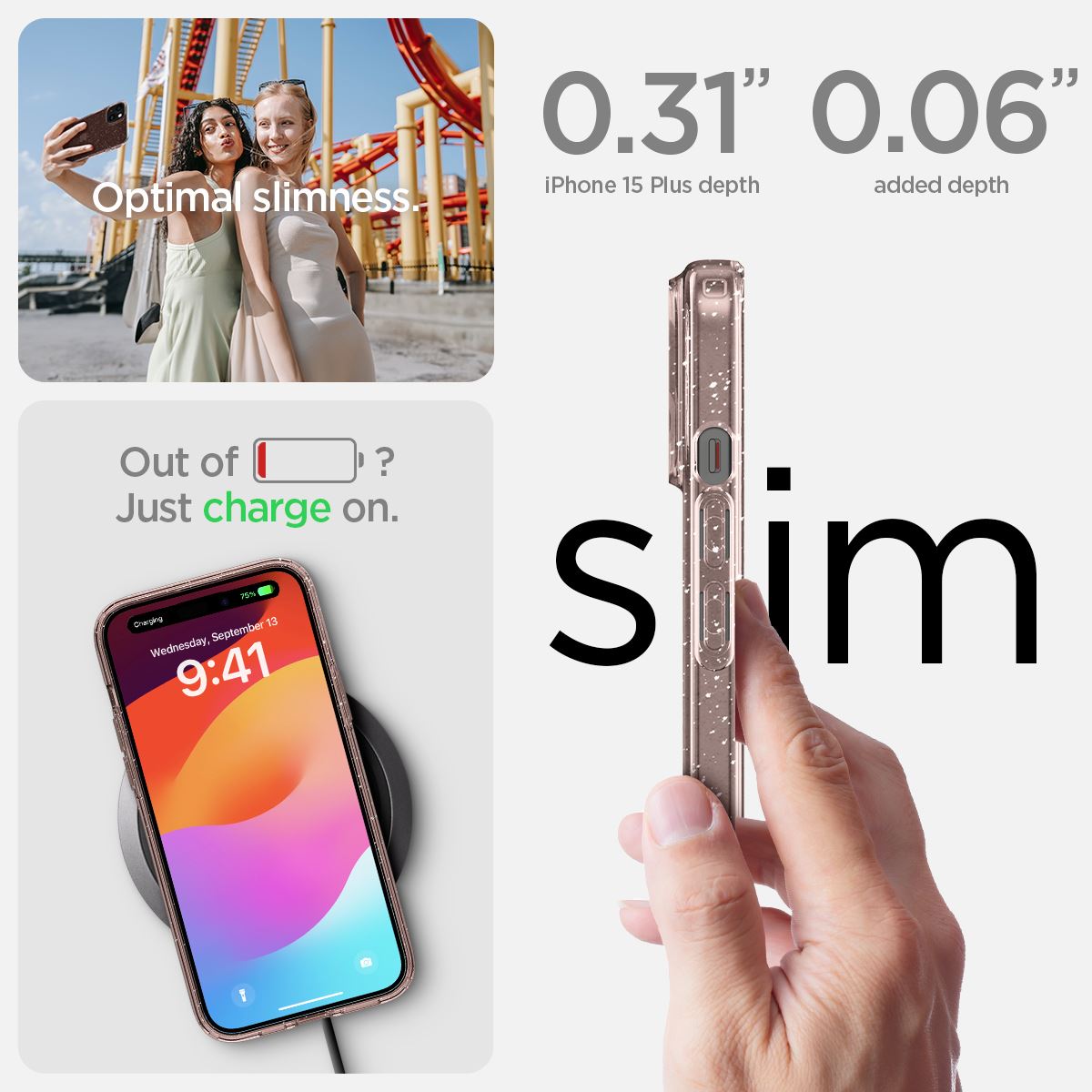 Spigen Liquid Crystal Glitter, rose quartz - iPhone 15 Plus (16)