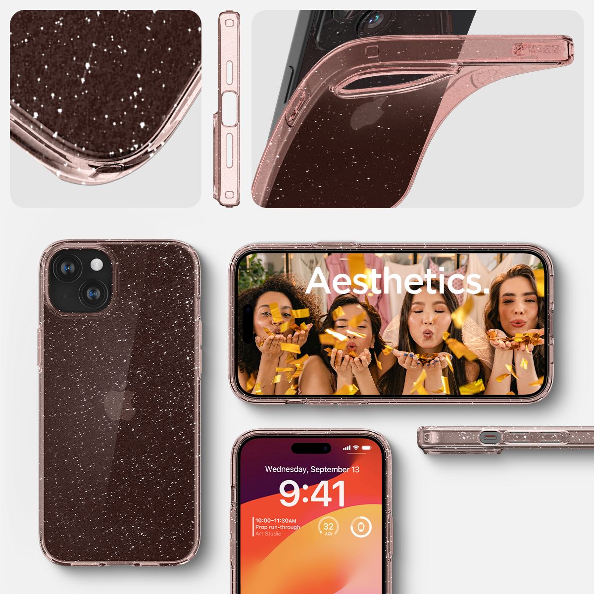 Spigen Liquid Crystal Glitter, rose quartz - iPhone 15 Plus (17)