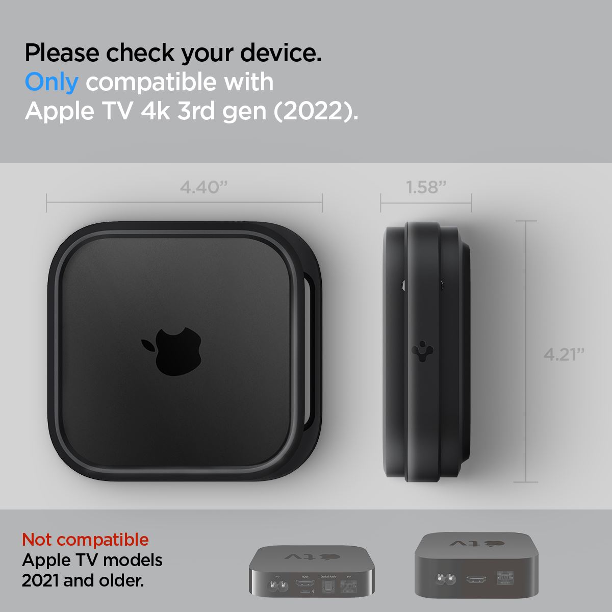 Spigen Silicone Fit Mount, black - Apple TV 4K 3th Gen (2022) (15)
