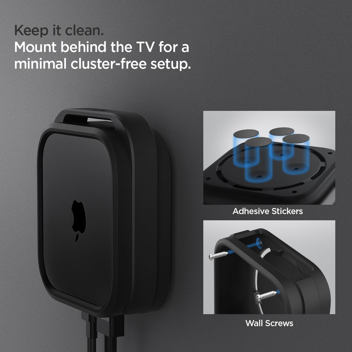 Spigen Silicone Fit Mount, black - Apple TV 4K 3th Gen (2022) (16)