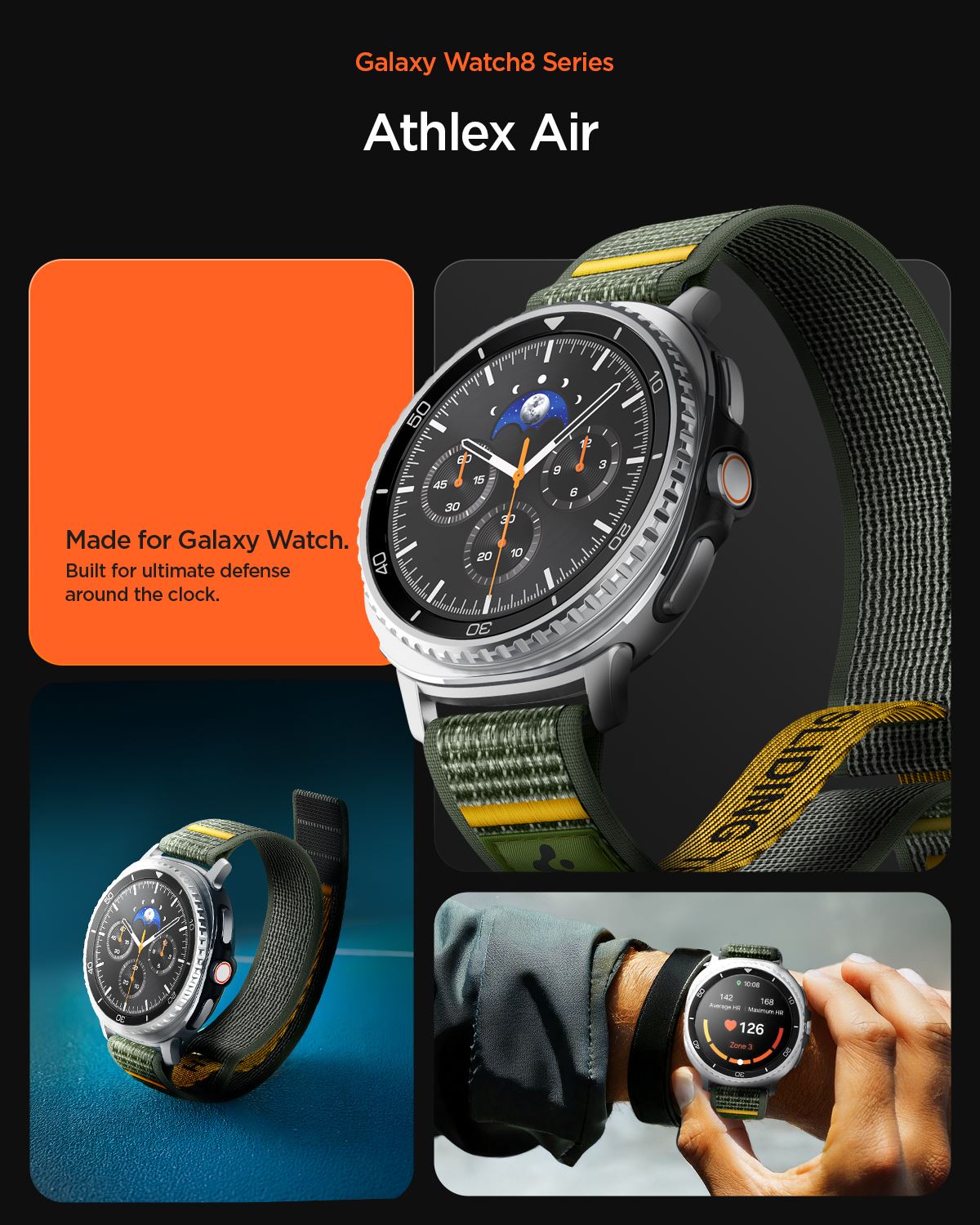 Spigen Athlex Air Band, active green - Samsung Galaxy Watch 8 46mm/44mm/40mm (13)