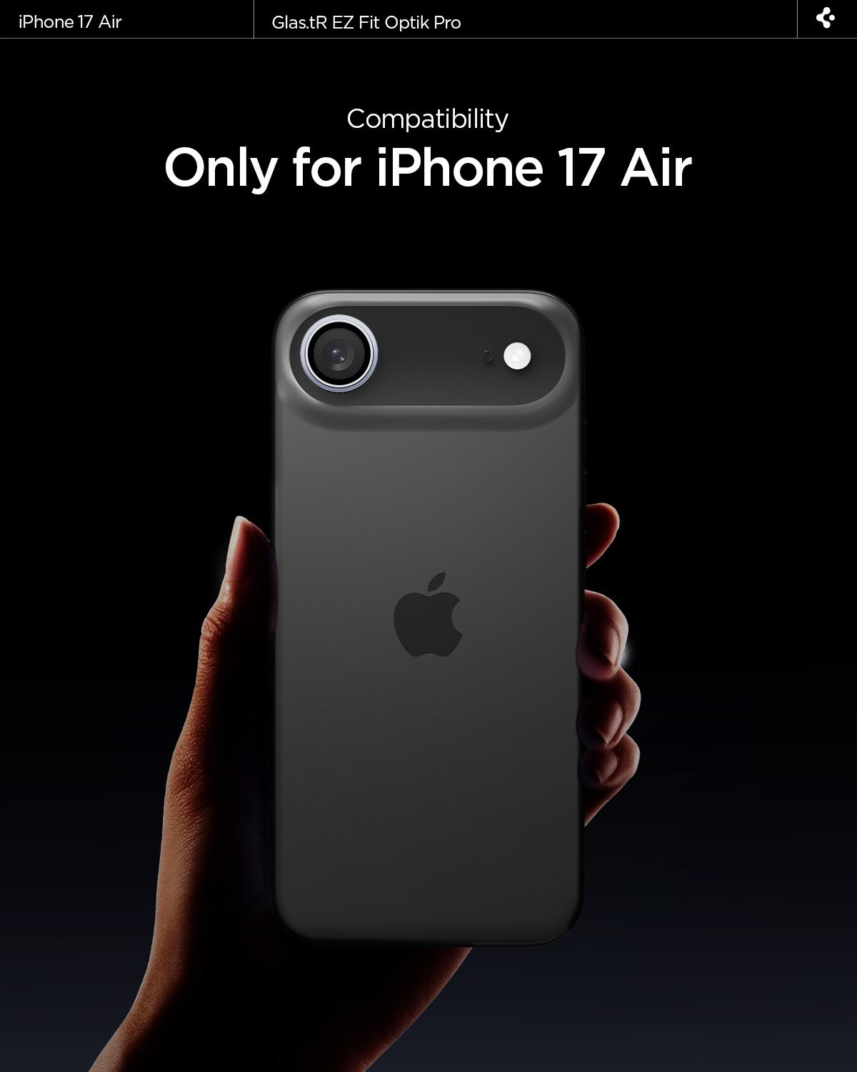 Spigen Glass tR EZ Fit Optik Pro 2 Pack, gray - iPhone Air (6)