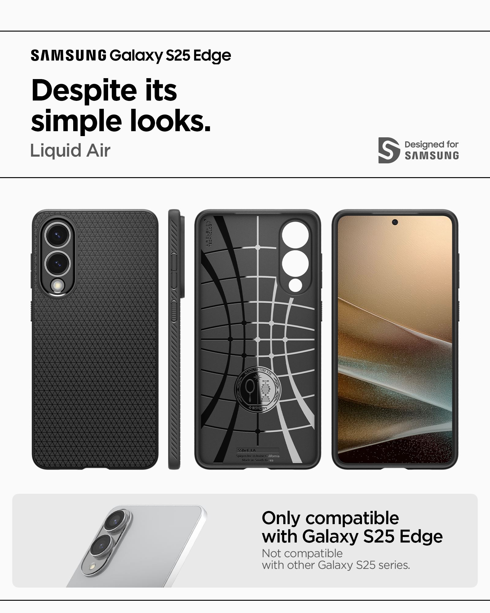 Spigen Liquid Air, matte black - Samsung Galaxy S25 Edge (15)