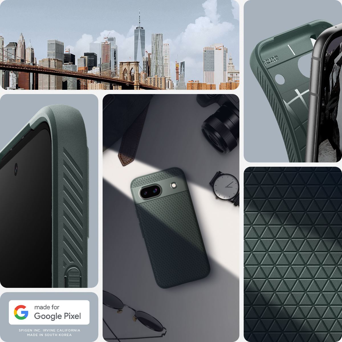 Spigen Liquid Air, abyss green - Google Pixel 8a (14)