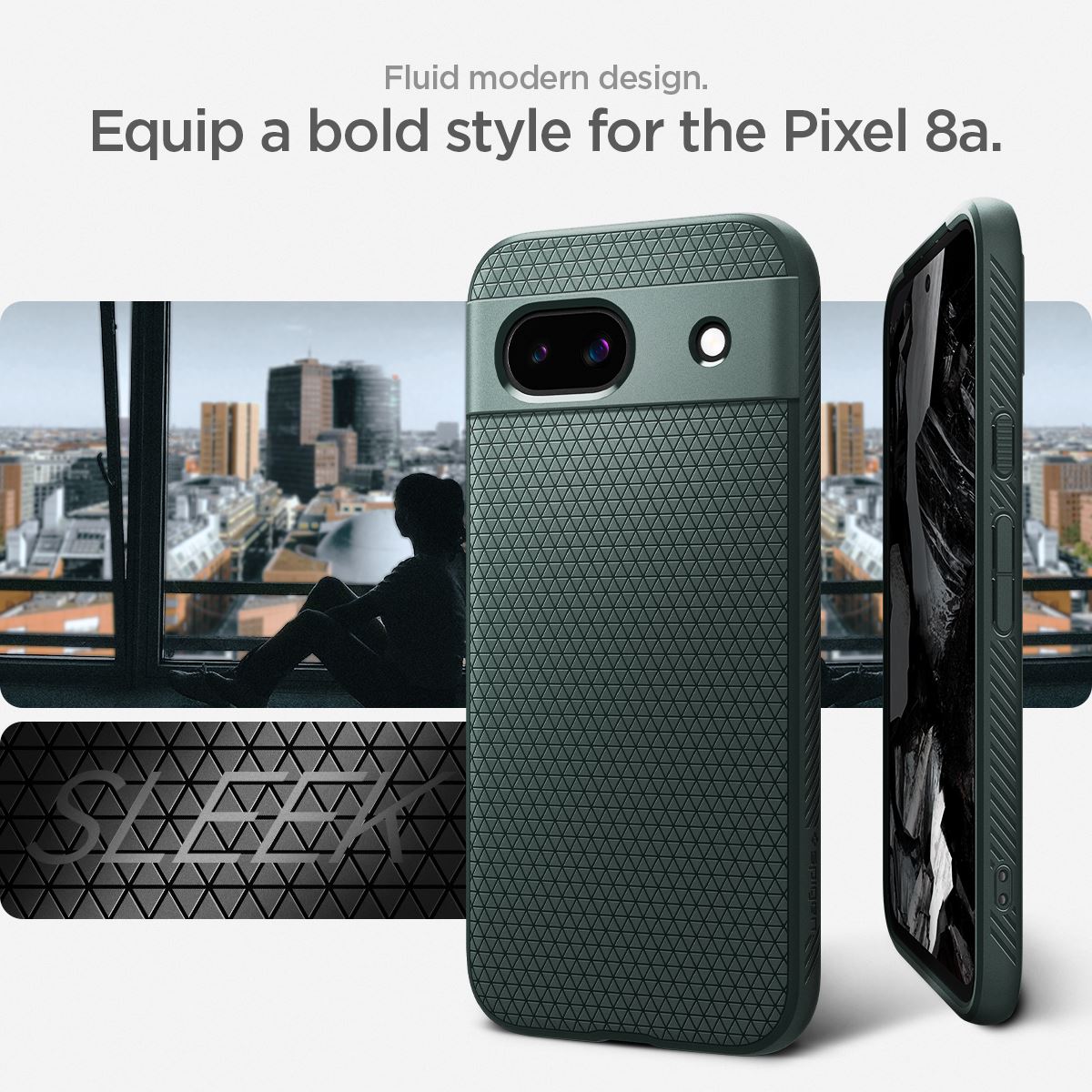 Spigen Liquid Air, abyss green - Google Pixel 8a (15)