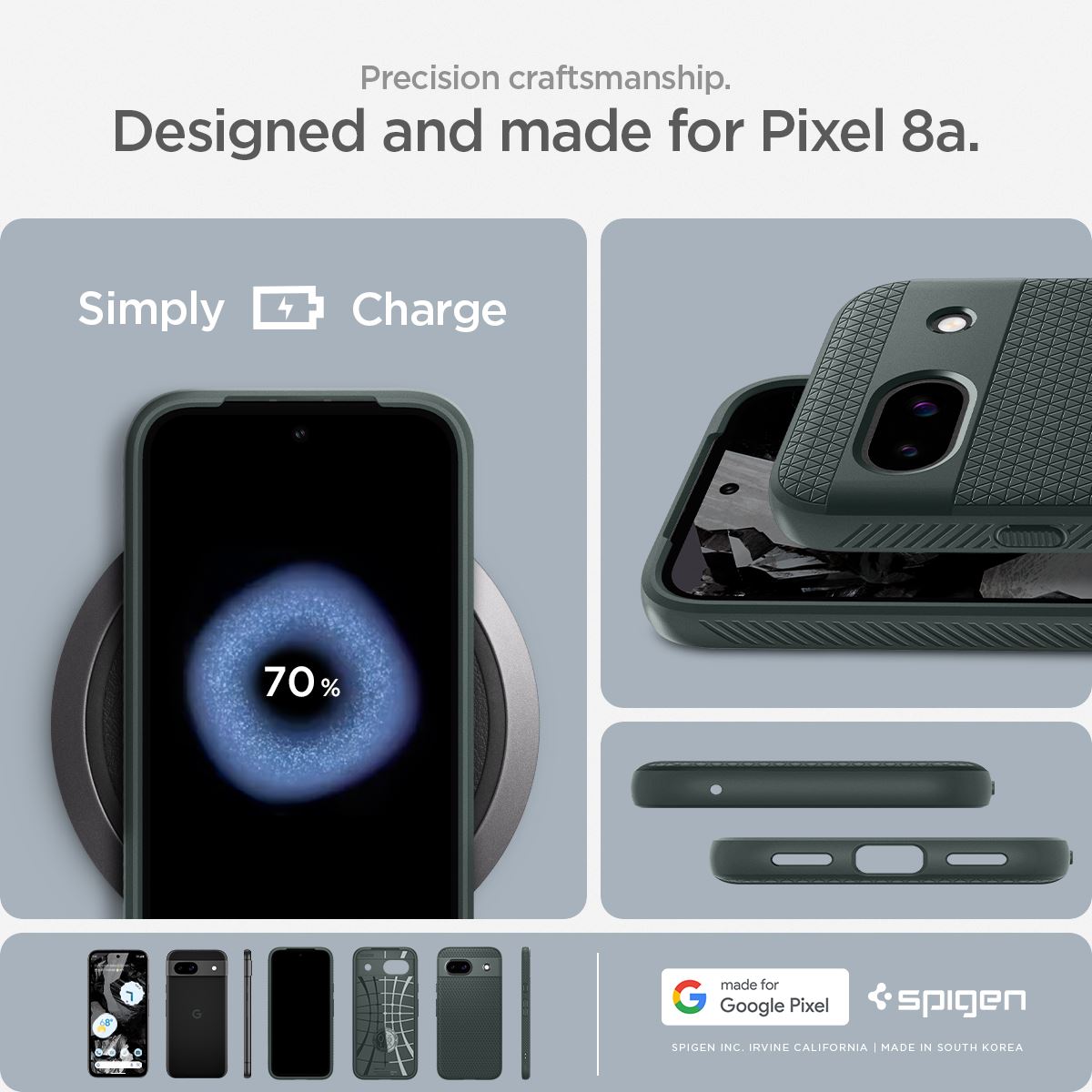 Spigen Liquid Air, abyss green - Google Pixel 8a (19)