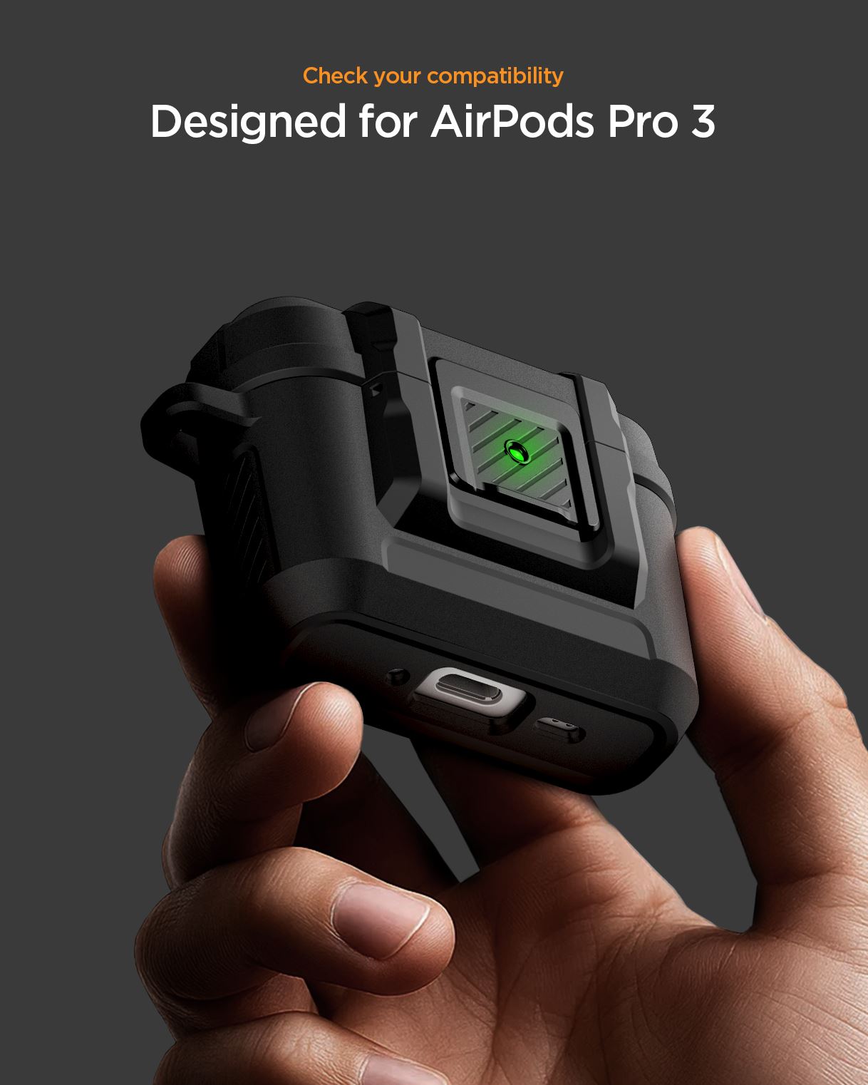 Spigen Lock Fit, matte black - AirPods Pro 3 (12)