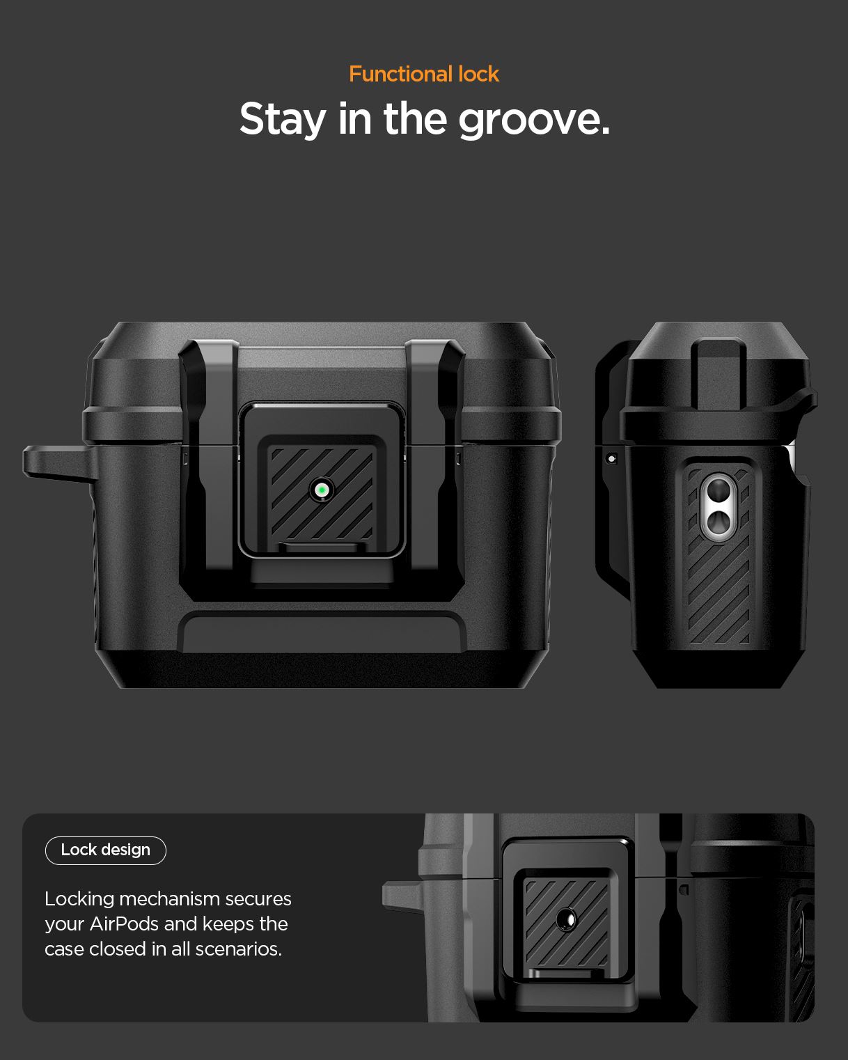 Spigen Lock Fit, matte black - AirPods Pro 3 (13)