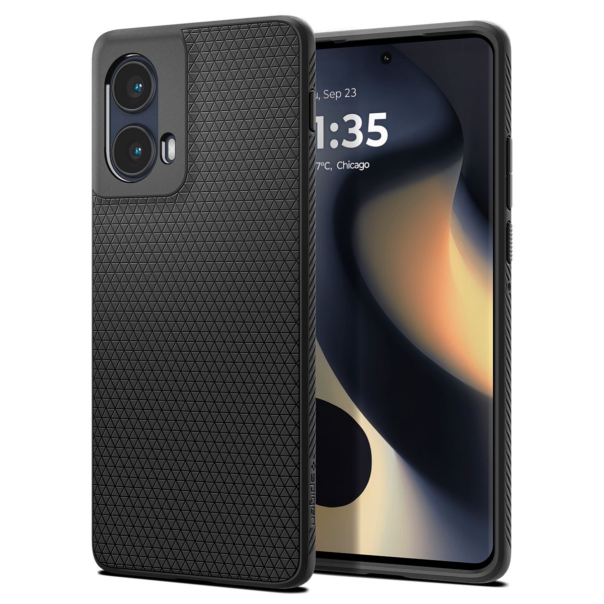 Spigen Liquid Air, matte black - Motorola Edge 2024