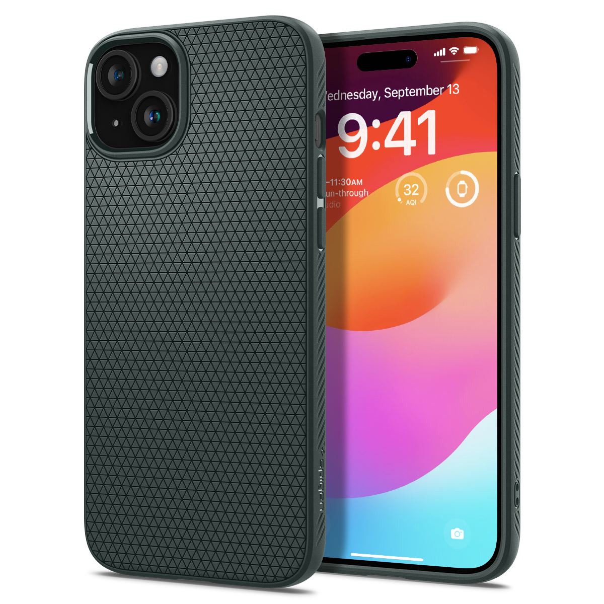 Spigen Liquid Air, abyss green - iPhone 15 (1)
