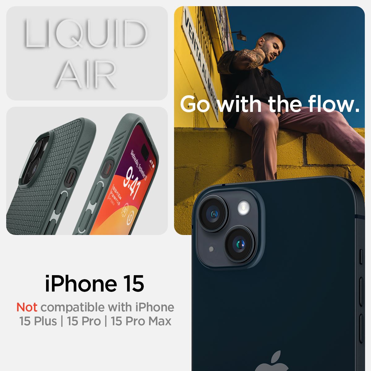 Spigen Liquid Air, abyss green - iPhone 15 (14)