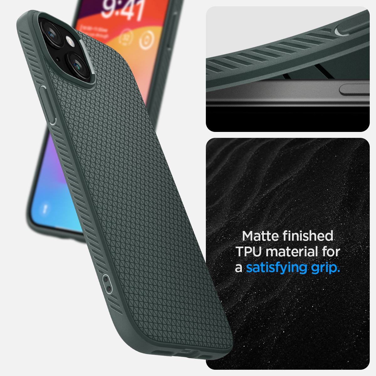 Spigen Liquid Air, abyss green - iPhone 15 (16)