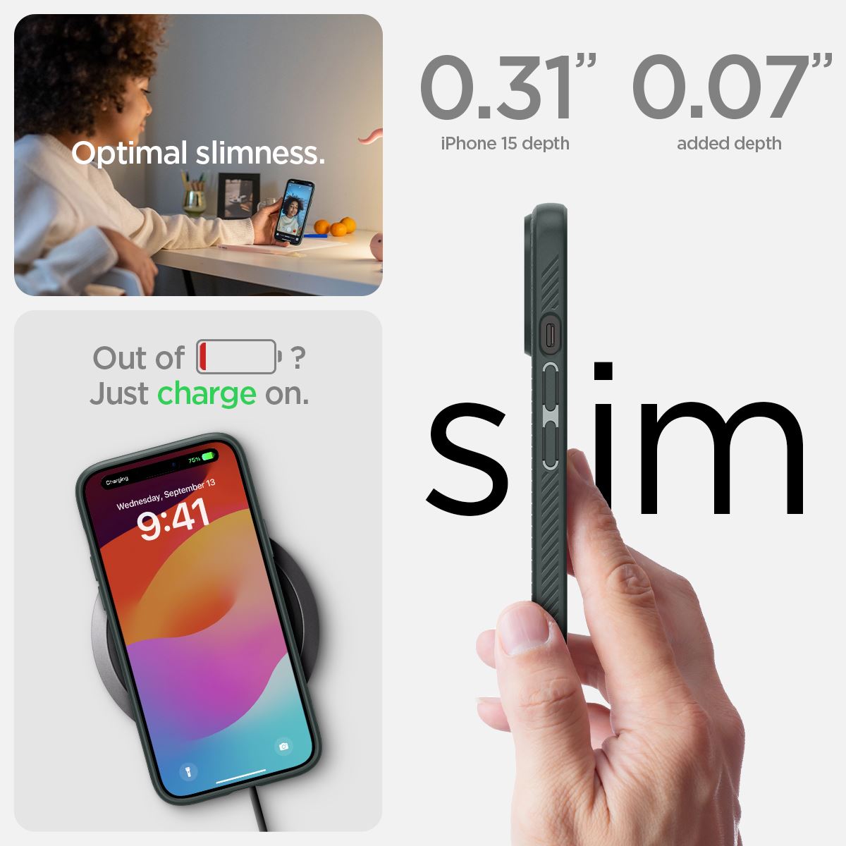 Spigen Liquid Air, abyss green - iPhone 15 (18)