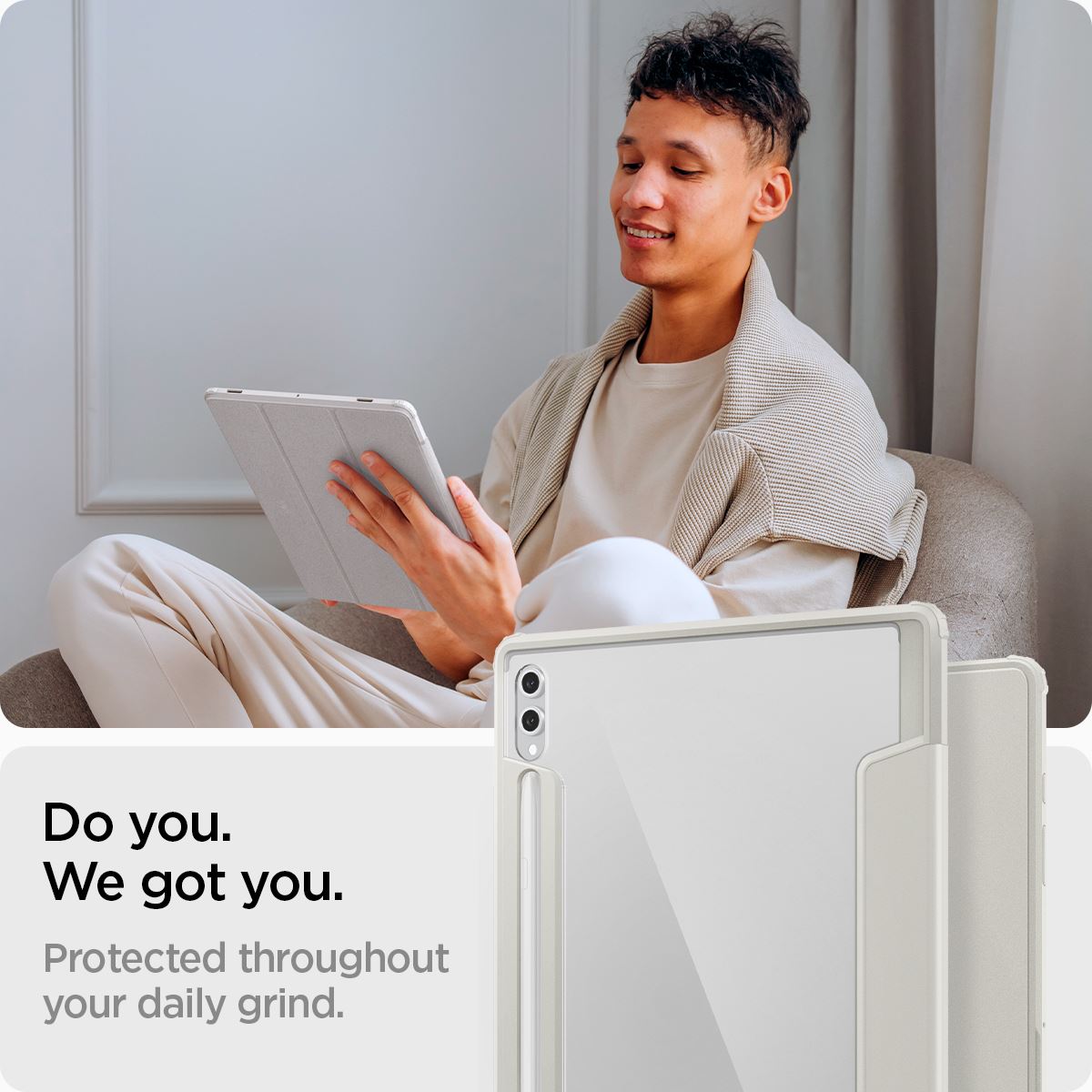 Spigen Ultra Hybrid Pro, gray - Samsung Galaxy Tab S10/S9/S8 Ultra (13)