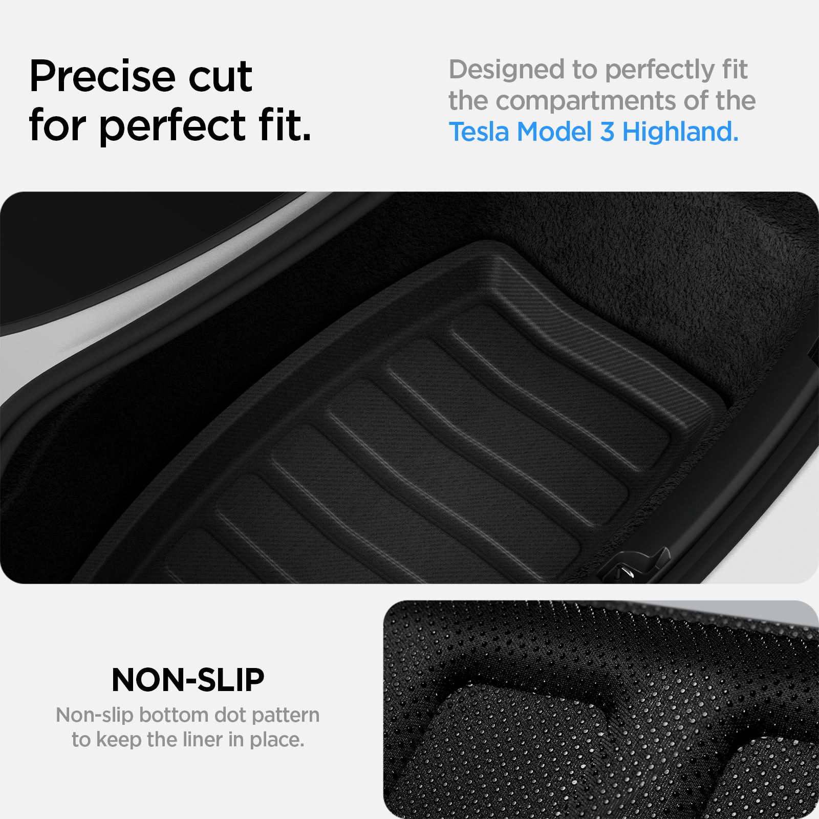 Spigen Tesla Car Mat Rear Trunk Storage, black - Tesla Model 3 (15)