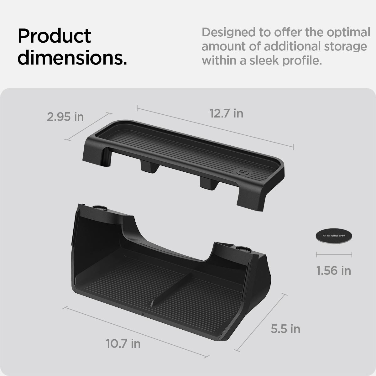 Spigen Tesla Under Screen Storage Organizer, black - Tesla Model 3 2024 (13)