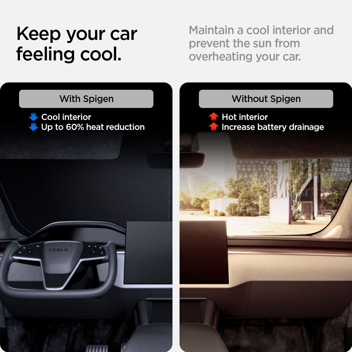 Spigen Tesla Car Front Windshield Sunshade, black - Tesla Model S (18)