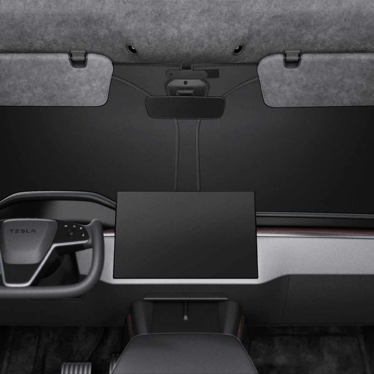Spigen Tesla Car Front Windshield Sunshade, black - Tesla Model S (5)