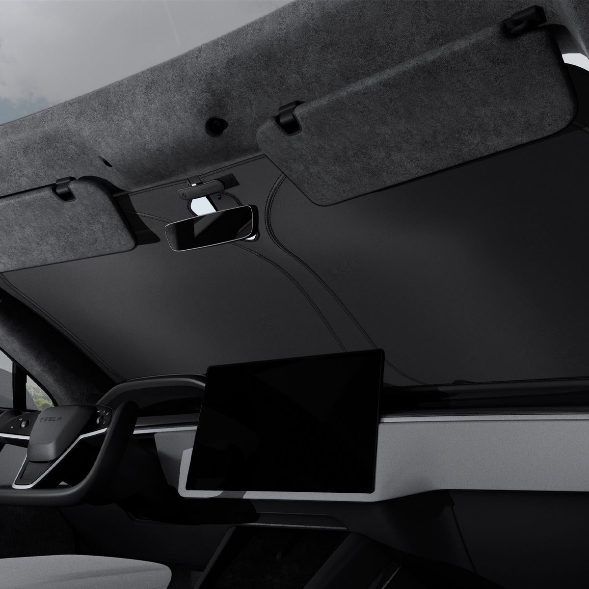 Spigen Tesla Car Front Windshield Sunshade, black - Tesla Model S (8)