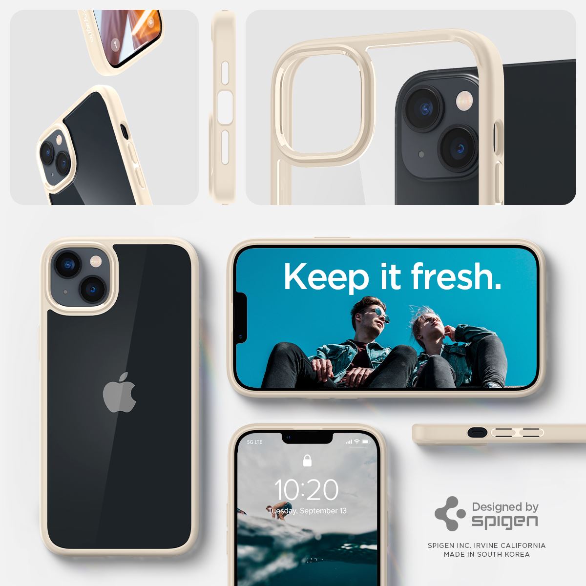 Spigen Crystal Hybrid, sand beige - iPhone 14 Plus (13)
