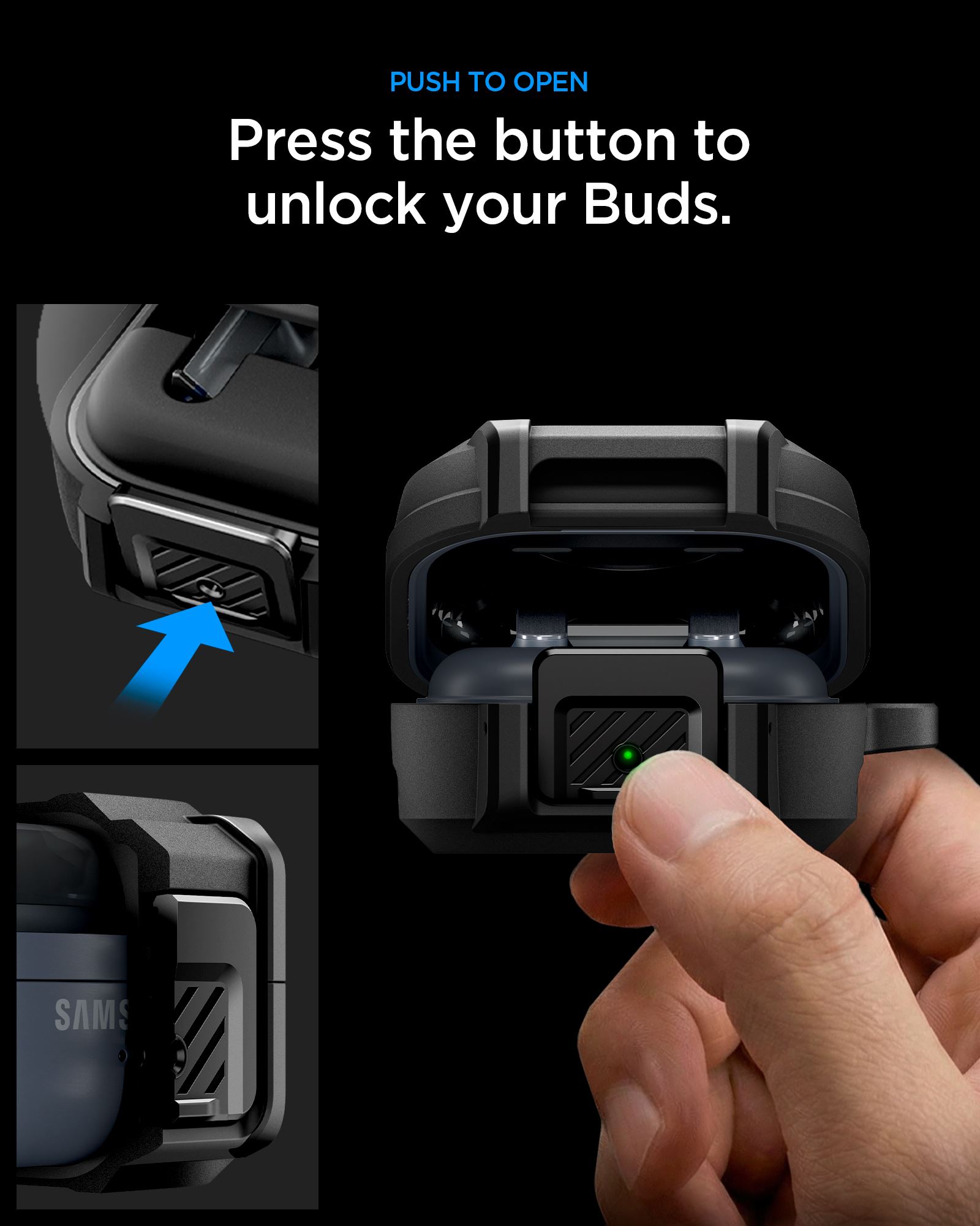 Spigen Lock Fit, matte black - Samsung Galaxy Buds 4 Pro/4 (15)