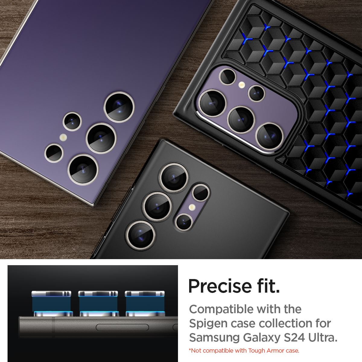 Spigen Glass tR EZ Fit Optik Pro 2 Pack, violet - Samsung Galaxy S24 Ultra (10)