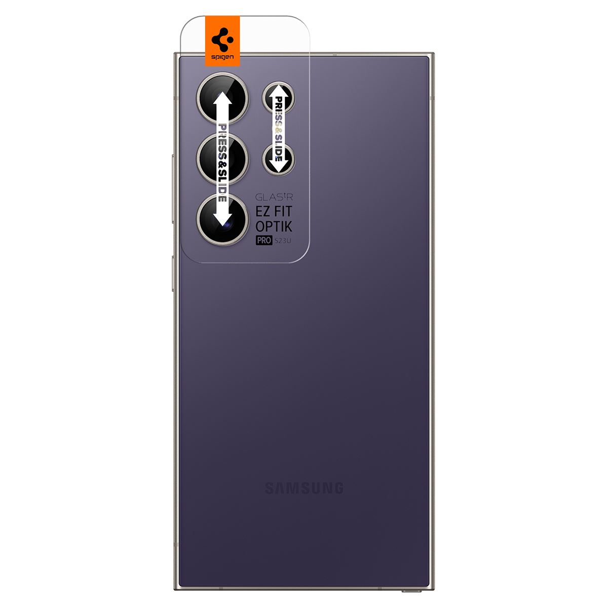 Spigen Glass tR EZ Fit Optik Pro 2 Pack, violet - Samsung Galaxy S24 Ultra (2)