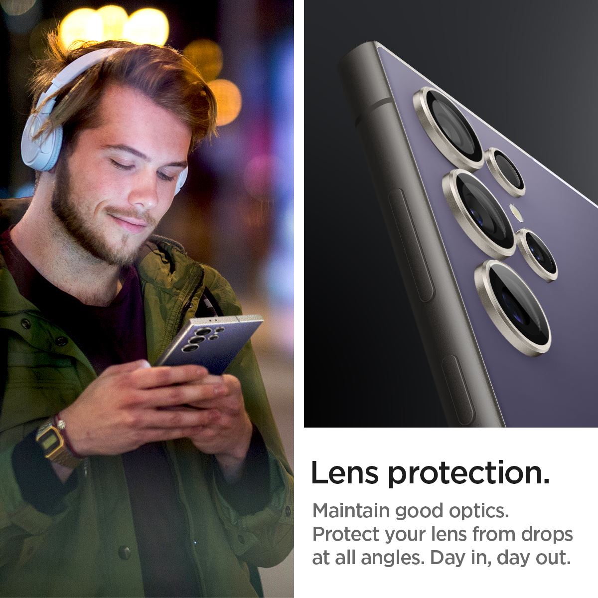 Spigen Glass tR EZ Fit Optik Pro 2 Pack, violet - Samsung Galaxy S24 Ultra (7)