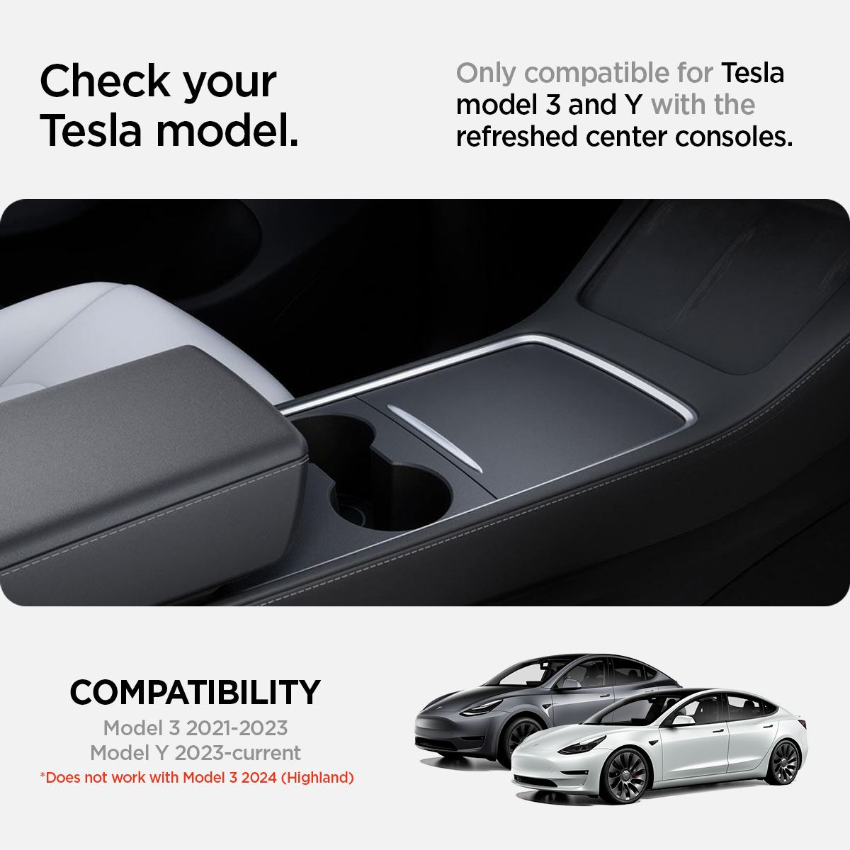 Spigen Tesla Armrest Console Organizer, black - Model Y/3 (3)