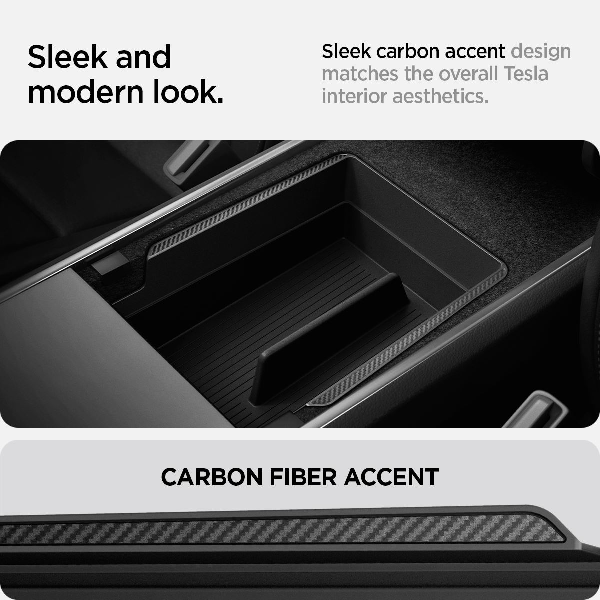 Spigen Tesla Armrest Console Organizer, black - Model Y/3 (6)