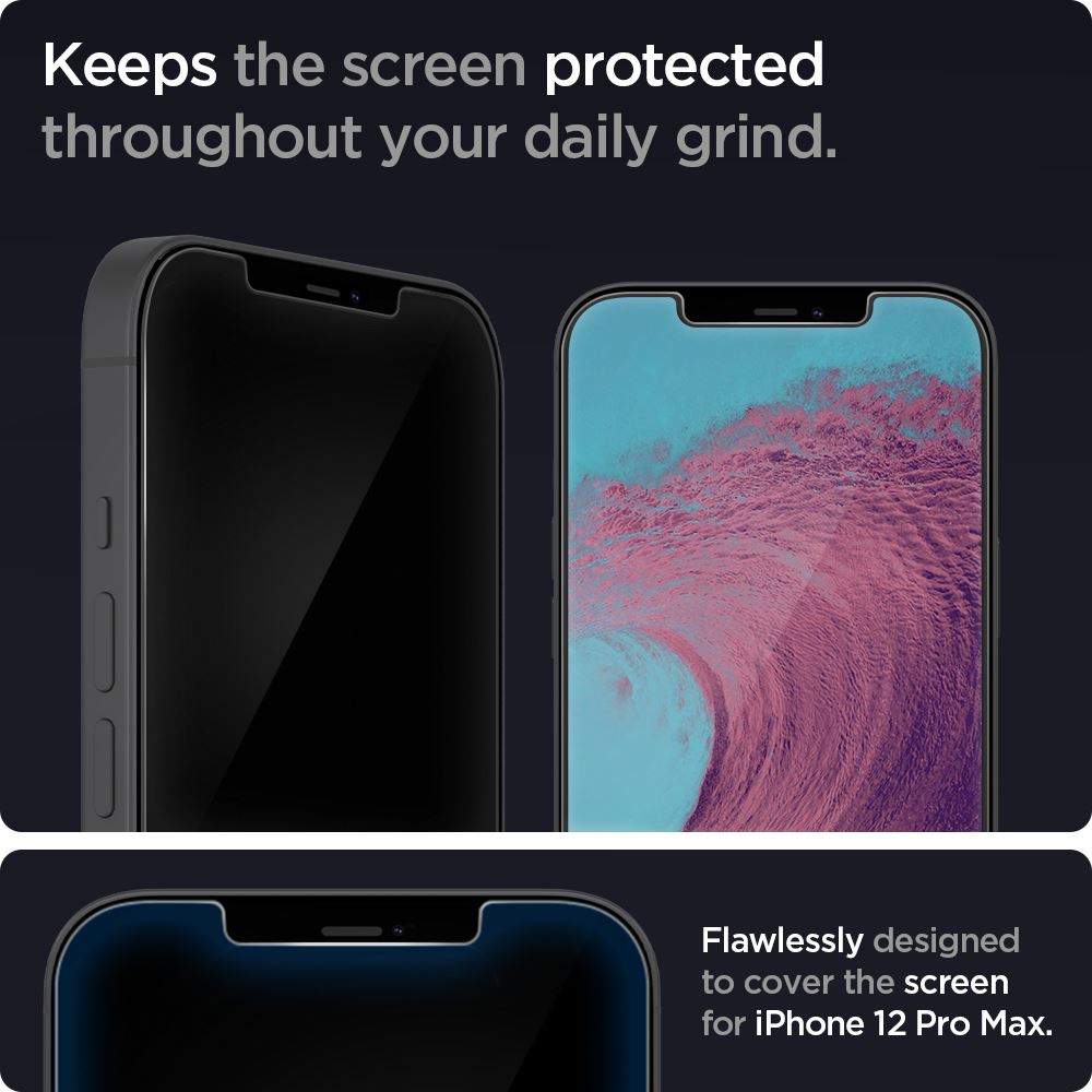 Spigen Glas tR EZ Fit, 2 Pack - iPhone 12 Pro Max (3)
