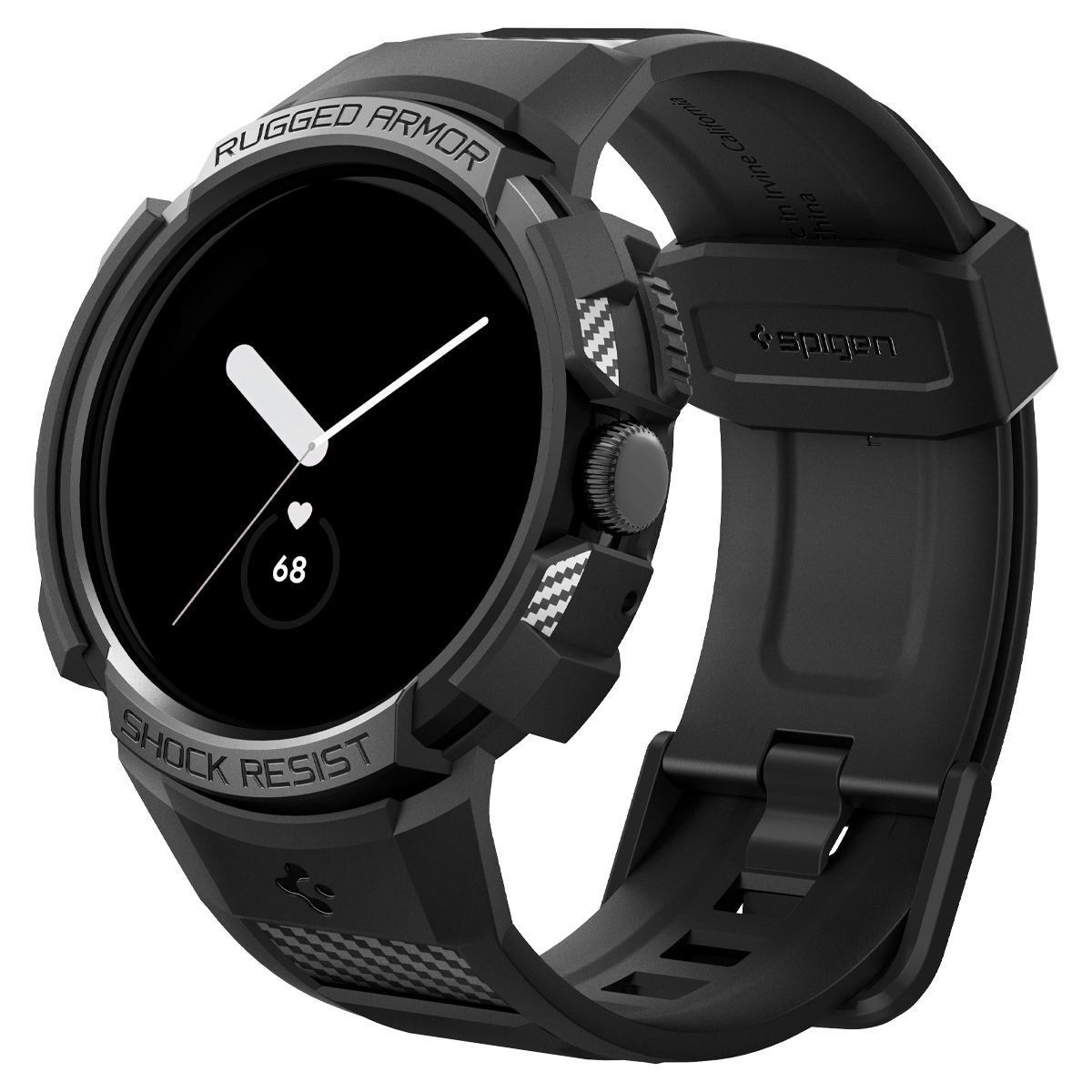 Spigen Rugged Armor Pro, black - Google Pixel Watch/Watch 2 (1)