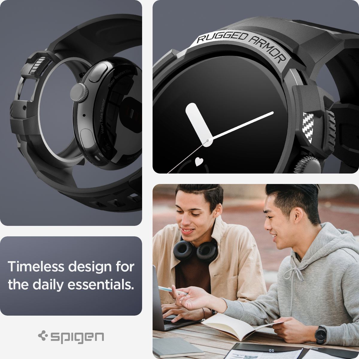 Spigen Rugged Armor Pro, black - Google Pixel Watch/Watch 2 (12)
