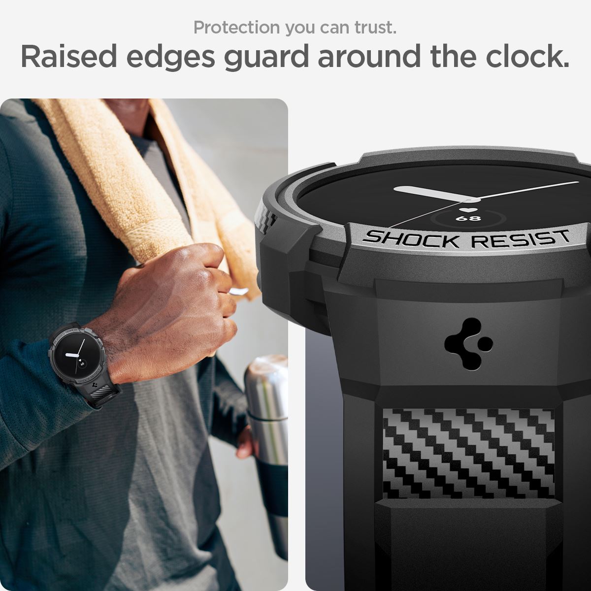 Spigen Rugged Armor Pro, black - Google Pixel Watch/Watch 2 (14)