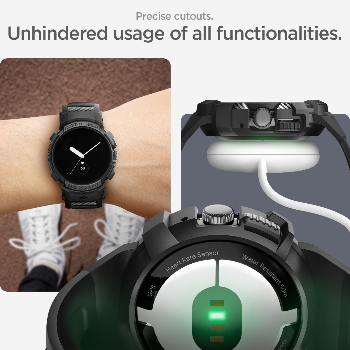 Spigen Rugged Armor Pro, black - Google Pixel Watch/Watch 2 (16)