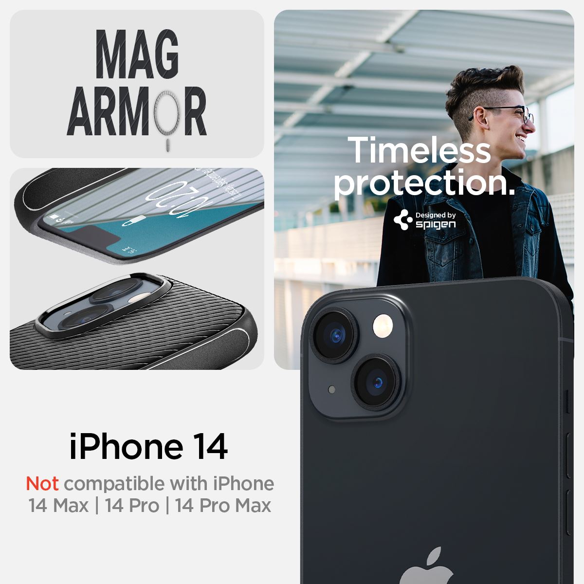 Spigen Mag Armor MagSafe, matte black - iPhone 14 (11)