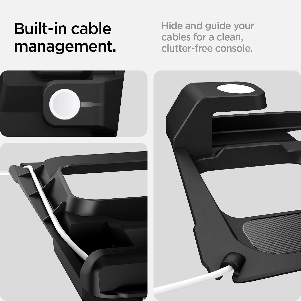 Spigen Tesla 3 in 1 Wireless Charging Hub Mount, black - Tesla Model 3 2024 (21)
