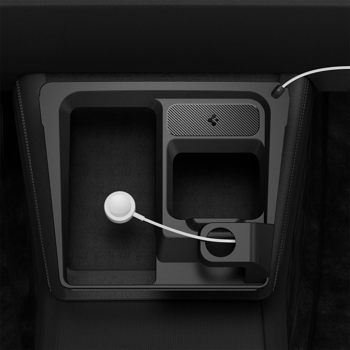 Spigen Tesla 3 in 1 Wireless Charging Hub Mount, black - Tesla Model 3 2024 (7)