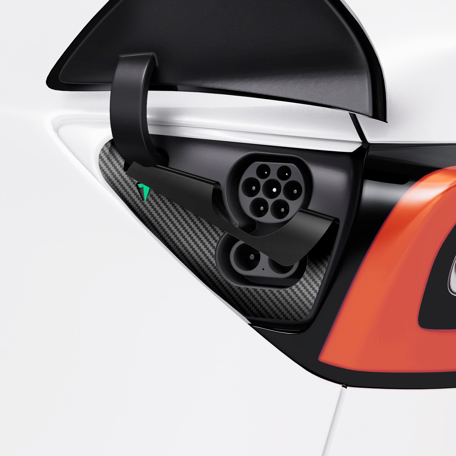Spigen Tesla Protective Film and Wrap Set for Charge Port (EU), carbon - Tesla Model Y/3 (10)