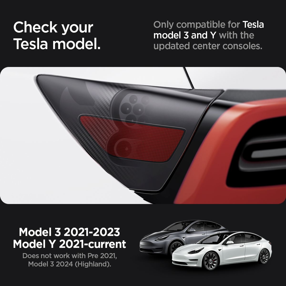 Spigen Tesla Protective Film and Wrap Set for Charge Port (EU), carbon - Tesla Model Y/3 (14)