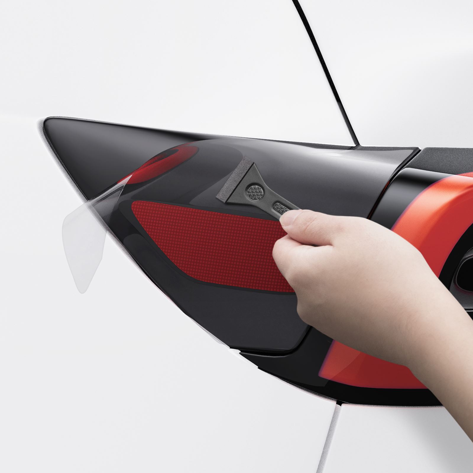 Spigen Tesla Protective Film and Wrap Set for Charge Port (EU), carbon - Tesla Model Y/3 (7)