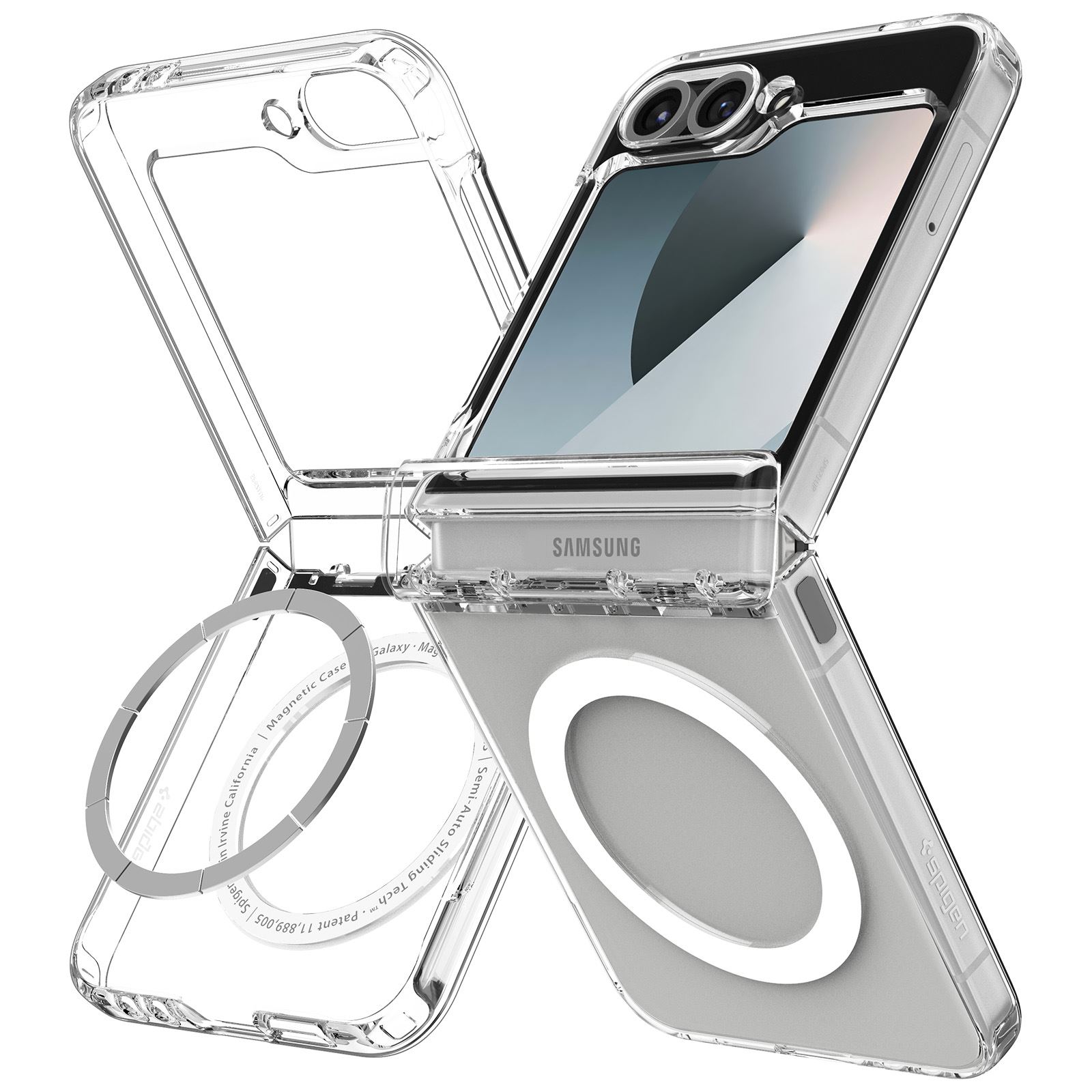 Spigen Ultra Hybrid Pro MagSafe, clear white - Samsung Galaxy Z Flip7 FE/Flip 6